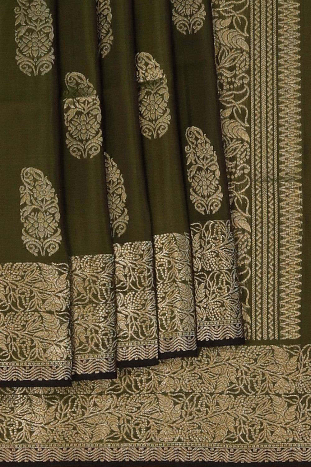 Image of South Silk Moss Green Saree